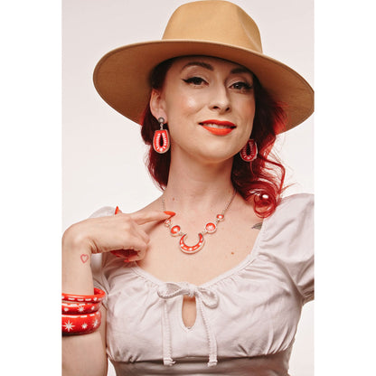 Wide Necktie Red Bangle by Splendette - MEDIUM