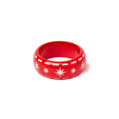 Wide Necktie Red Bangle by Splendette - MEDIUM