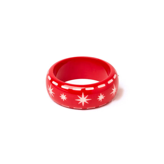 Wide Necktie Red Bangle by Splendette - MEDIUM