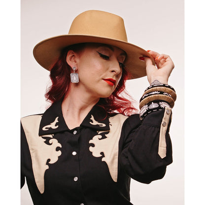 Wide Rebel Black Bangle by Splendette - MEDIUM