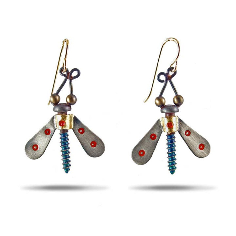 Winged Nut Earrings by Chickenscratch Quirks!