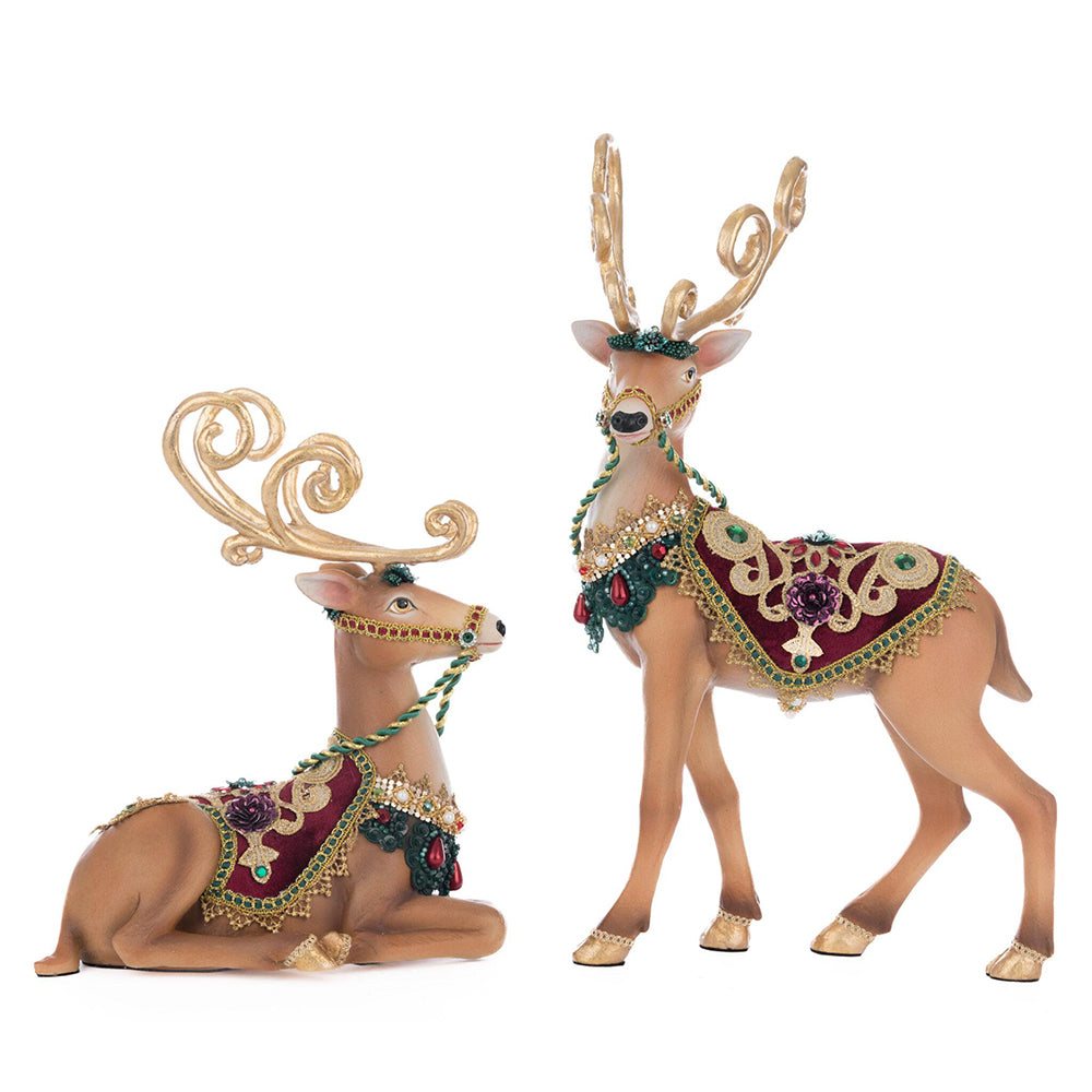 Winter Balsam and Berry Deer Assortment of 2 by Katherine's Collection Quirks!