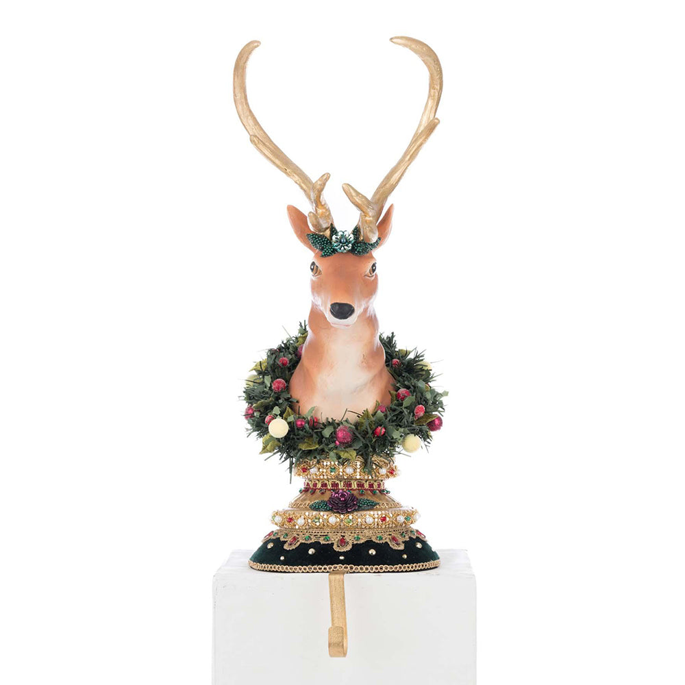 Winter Balsam and Berry Deer Stocking Holder by Katherine's Collection Quirks!
