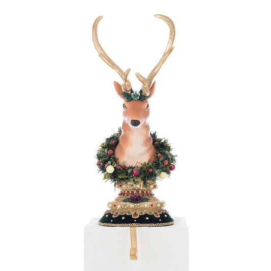 Winter Balsam and Berry Deer Stocking Holder by Katherine's Collection Quirks!