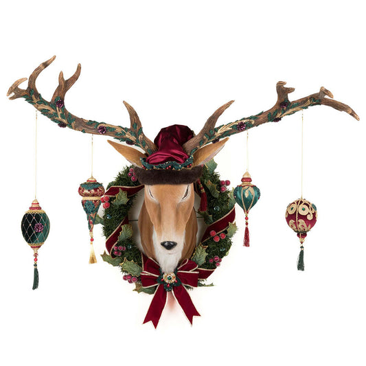 Winter Balsam and Berry Deer Wall Piece with Ornaments by Katherine's Collection Quirks!