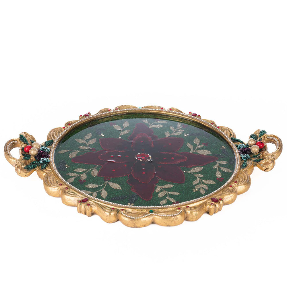Winter Balsam and Berry Poinsettia Tray by Katherine's Collection Quirks!