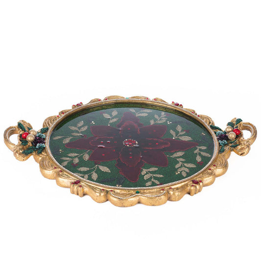 Winter Balsam and Berry Poinsettia Tray by Katherine's Collection Quirks!
