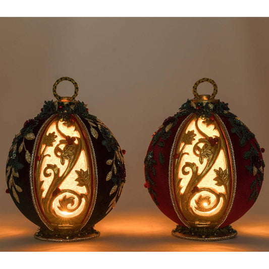 Winter Balsam and Berry Tabletop Ornaments With Tea Lights Assortment Of 2 by Katherine's Collection Quirks!