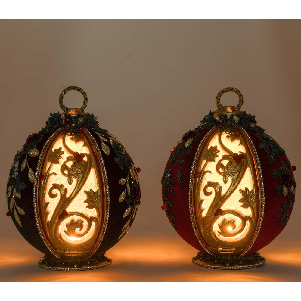 Winter Balsam and Berry Tabletop Ornaments With Tea Lights Assortment Of 2 by Katherine's Collection Quirks!