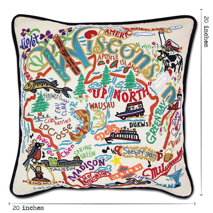 Wisconsin Hand-Embroidered Pillow Quirks!