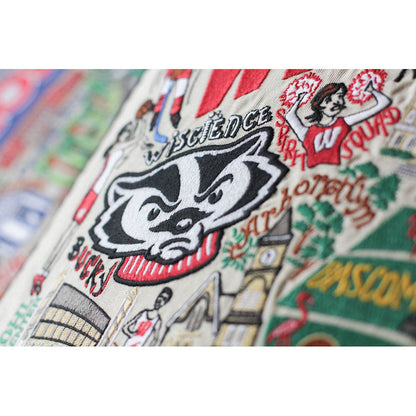 Wisconsin, University of Collegiate Embroidered Pillow by CatStudio Quirks!