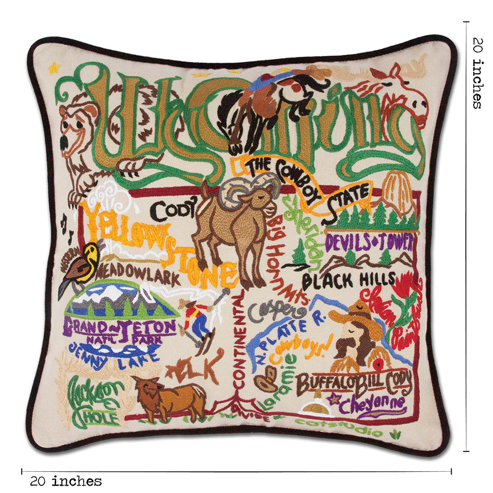 Wyoming Hand-Embroidered Pillow Quirks!