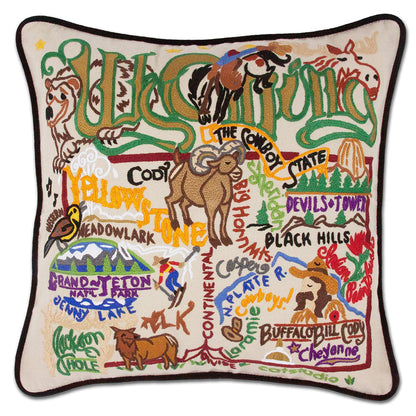 Wyoming Hand-Embroidered Pillow Quirks!