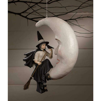 XL Hanging Bewitching Moon Witch by Bethany Lowe Designs