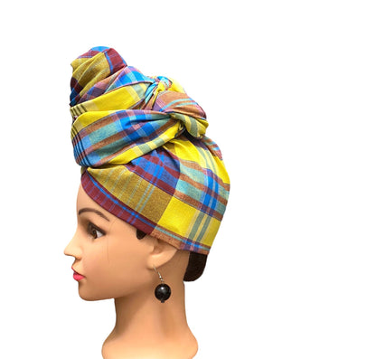 Yellow/Blue Head-Wrap