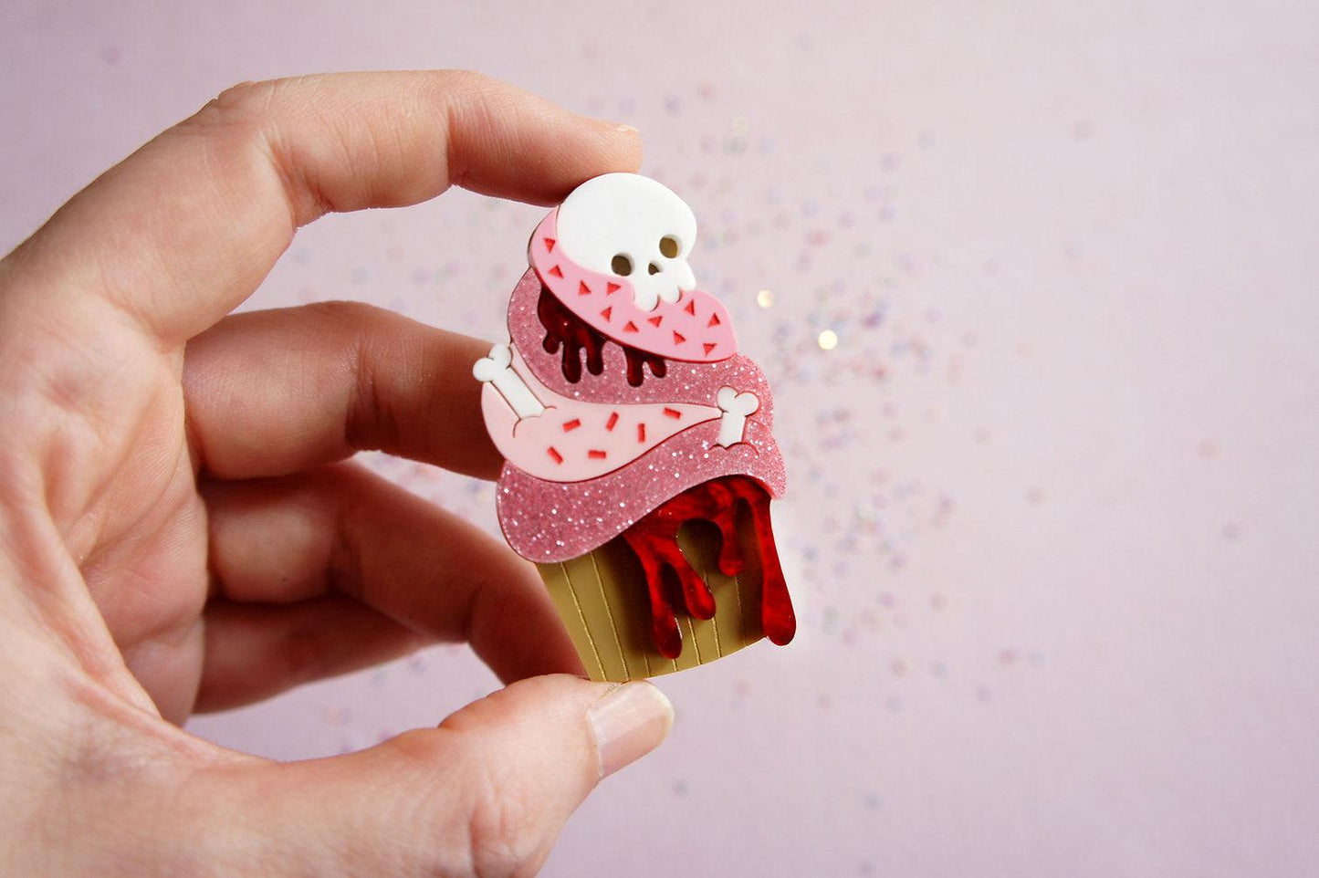 Zombie Cupcake Halloween Brooch by Laliblue