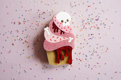 Zombie Cupcake Halloween Brooch by Laliblue